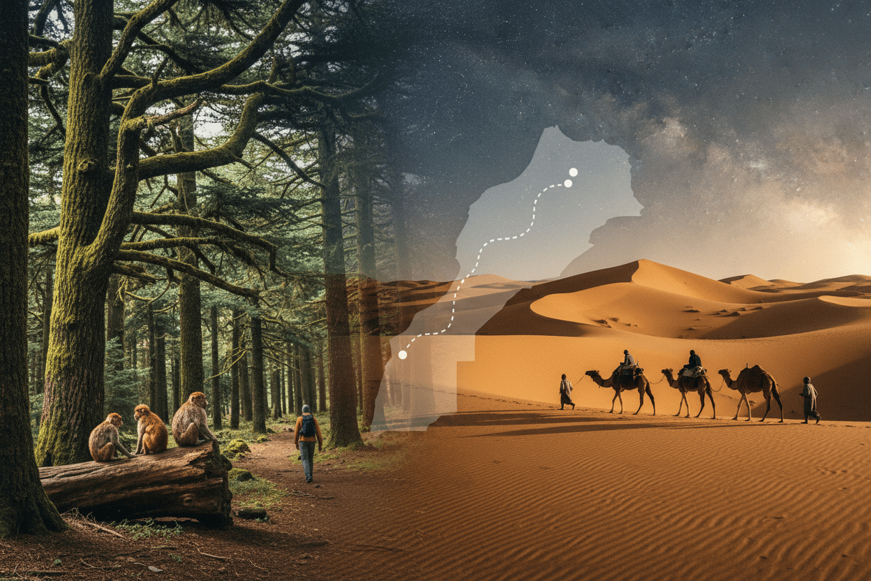 Ifrane cedar forest and Midelt mountains – 3-Day Fes to Sahara Tour