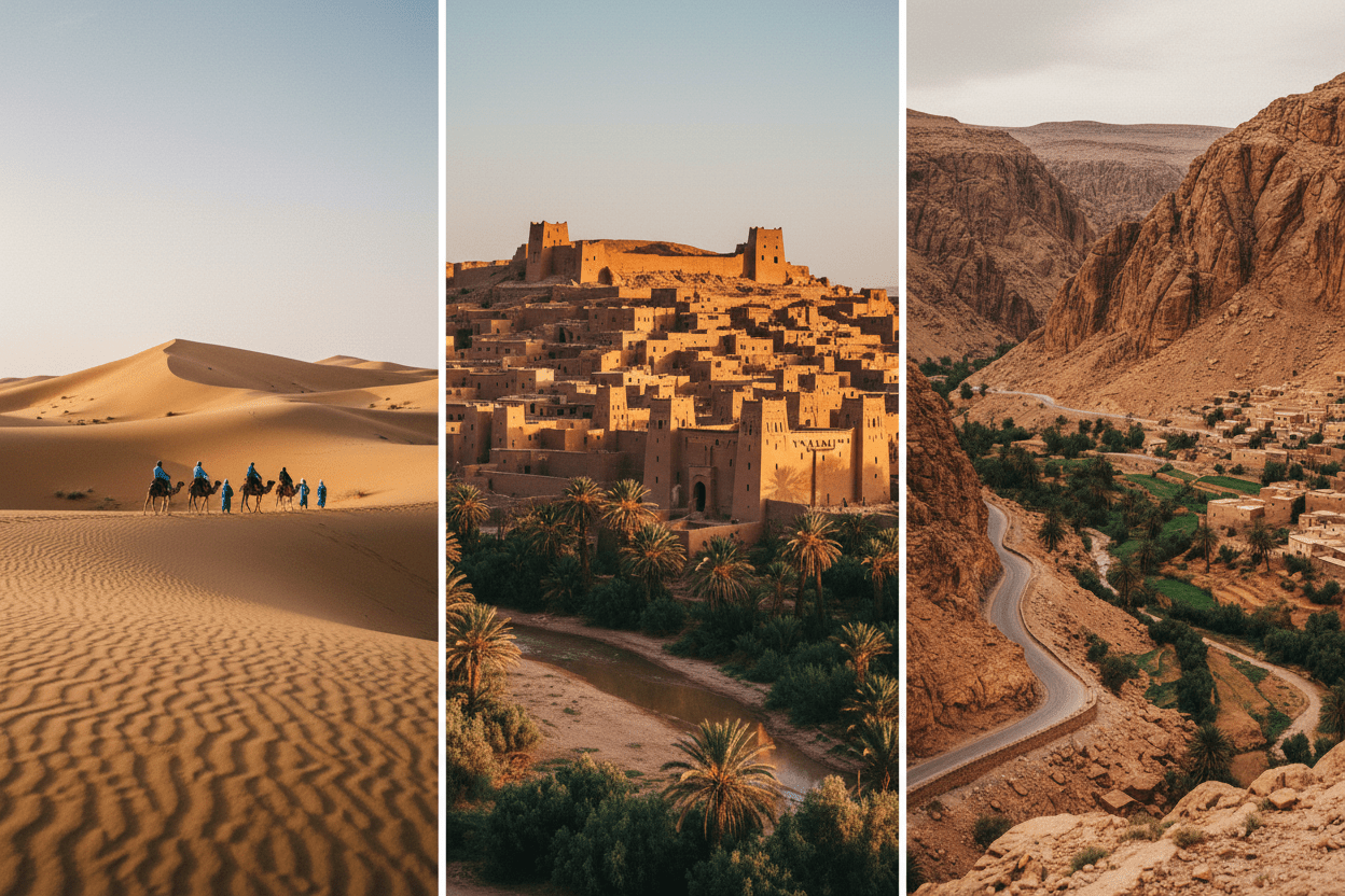 Sahara gorges and kasbahs landscape – 7-Day Grand Tour Fes to Marrakech