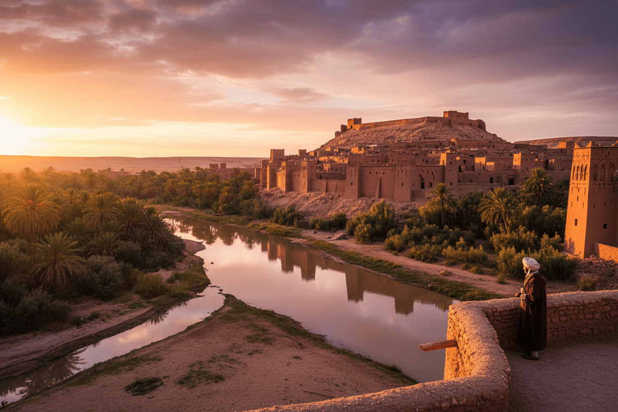 Ait Benhaddou UNESCO kasbah at sunrise – Hollywood of Morocco Day Trip